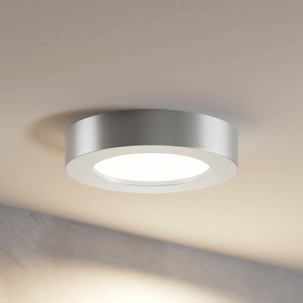 Prios Edwina LED-loftlampe, sølv, 17,7 cm