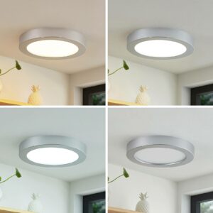 Prios Edwina LED-loftlampe, sølv, 24,5 cm