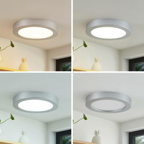 Prios Edwina LED-loftlampe, sølv, 24,5 cm