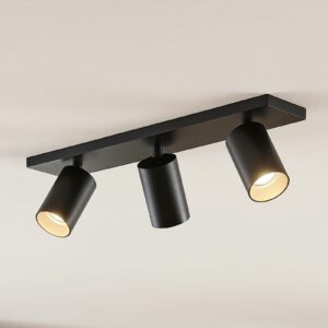Arcchio Brinja-spotlight kantet sort-guld, 3 lysk.