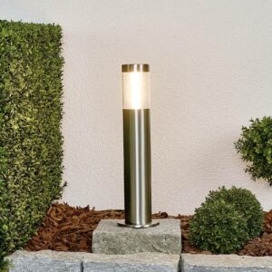 Retlinjet LED-sokkellampe Ellie af rustfrit stål