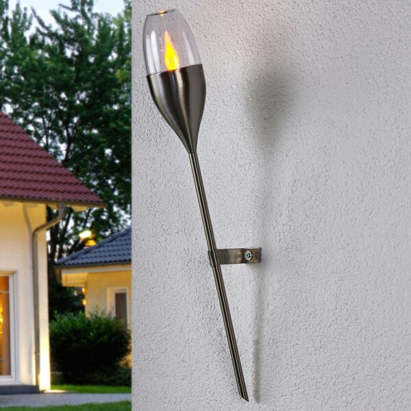 Solcellevæglampe Jari med flakkende LED