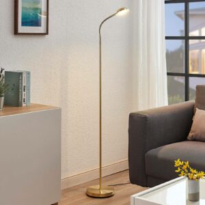 LED-læselampe Giacomo med fleksarm, messing