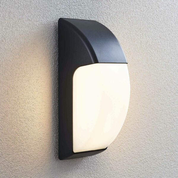 Udendørs LED-væglampe Alecia, IP65, mørkegrå