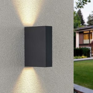 Lindby Ugar udendørs LED-væglampe, 4,8 cm up/down