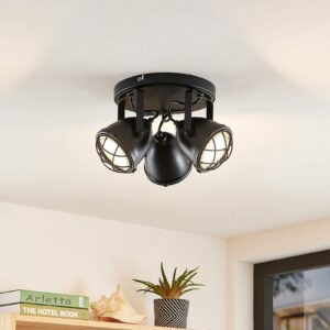 Lindby Biona LED-loftspot med guldring 3 lyskilder