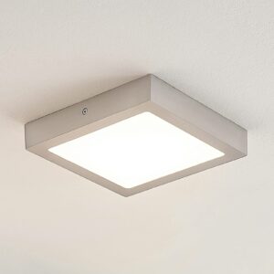 ELC Merina LED-loftlampe, nikkel, 21,5 x 21,5 cm