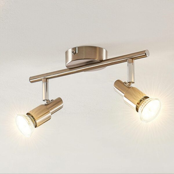 ELC Farida LED-loftlampe, nikkel, 2 lyskilder