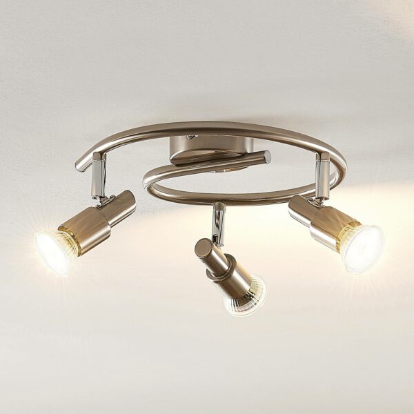 ELC Farida LED-loftlampe, nikkel, 3 lyskilder