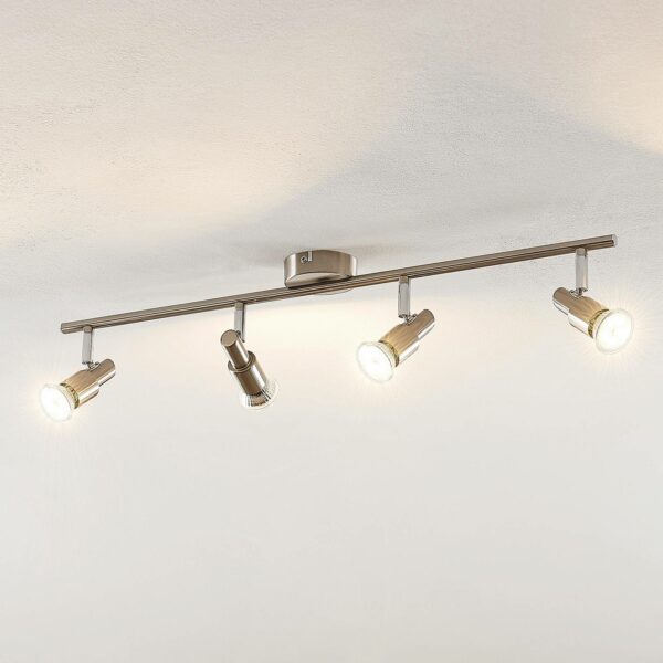 ELC Farida LED-loftlampe, nikkel, 4 lyskilder