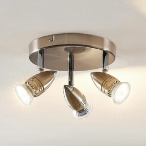 ELC Kalean LED-loftspot, nikkel, 3 lyskilder