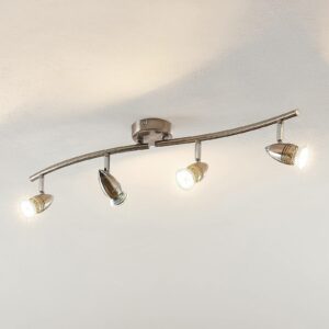 ELC Kalean LED-loftspot, nikkel, 4 lyskilder