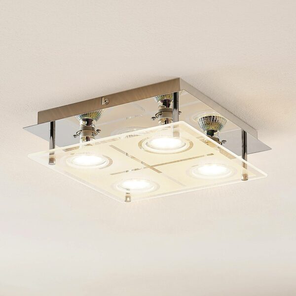 ELC Tahyla LED-loftlampe, GU10, glas, 26 cm
