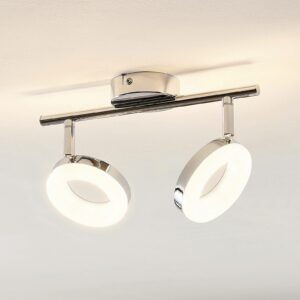 ELC Tioklia LED-loftlampe, krom, 2 lyskilder