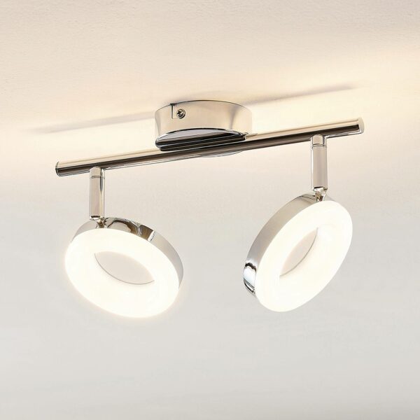 ELC Tioklia LED-loftlampe, krom, 2 lyskilder