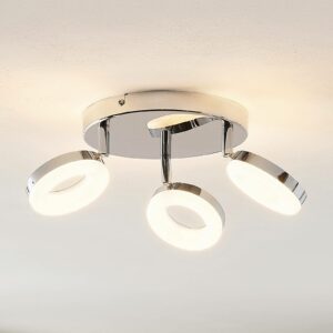 ELC Tioklia LED-loftlampe, krom, 3 lyskilder