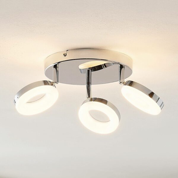 ELC Tioklia LED-loftlampe, krom, 3 lyskilder