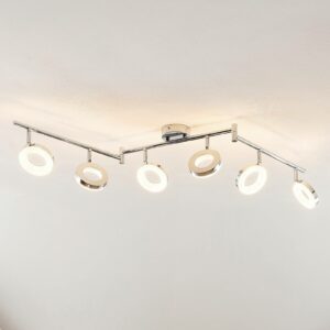 ELC Tioklia LED-loftlampe, krom, 6 lyskilder
