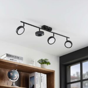 Lindby Vesim LED-spot, sort, 4 lyskilder