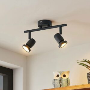 ELC Simano LED-loftspot, sort, 2 lyskilder