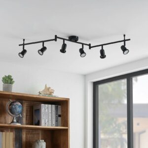 ELC Simano LED-loftspot, sort, 6 lyskilder