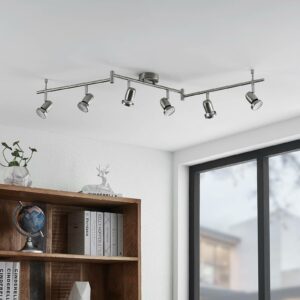 ELC Simano LED-loftspot, nikkel, 6 lyskilder