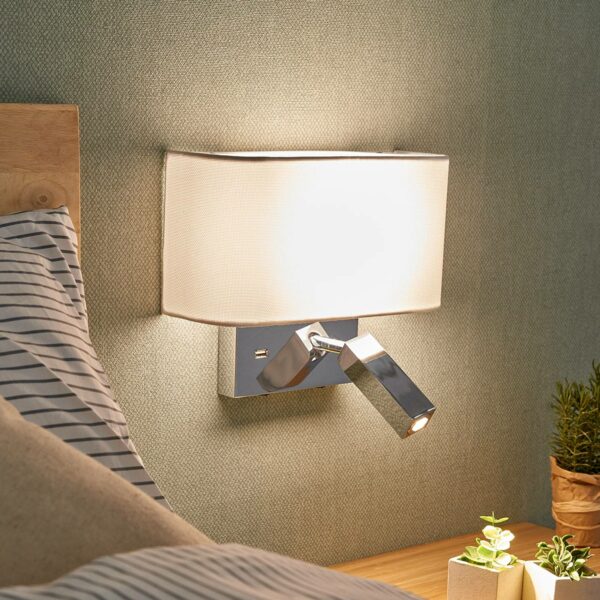 LED væglampe Virve med læselampe og USB port