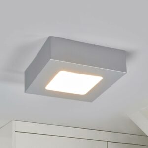 Marlo LED-loftlampe sølv 3000K kantet 12,8cm