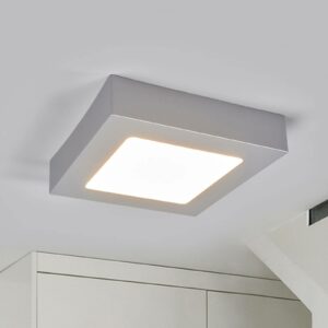 Marlo LED-loftlampe sølv 3000K kantet 18,1cm