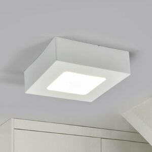 LED-loftlampe Marlo hvid 4000K kantet 12,8cm