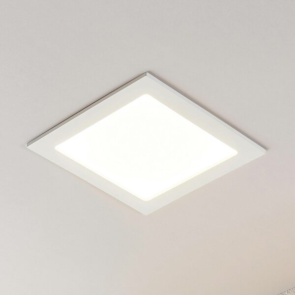LED-indbygningsspot Joki hvid 3000K kantet 24cm