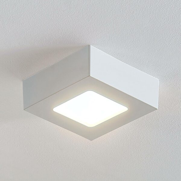 LED-loftlampe Marlo hvid 3000K kantet 12,8cm