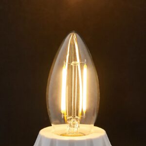 E14 LED kertepære filament 2W, klar, 2.700 K