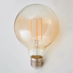 E27 LED globepære filament 6W, 500Lm, rav 2.200K