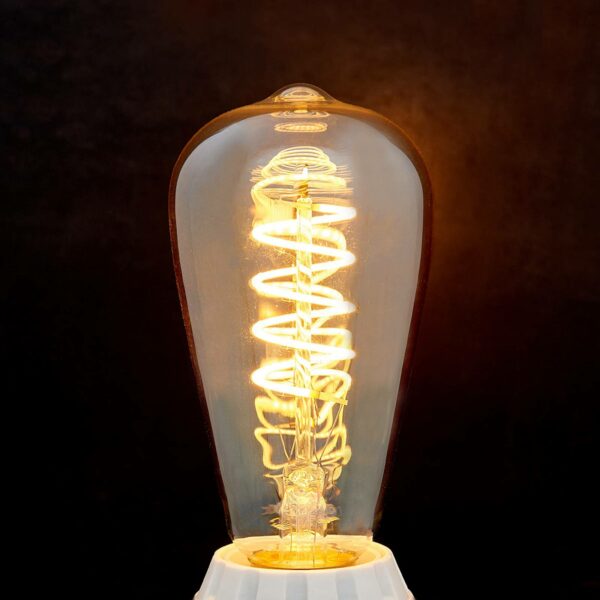 E27 LED rustik curved line 4W, 2.200 K, rav