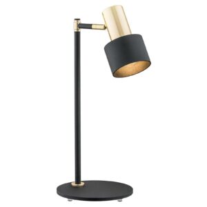 Destin bordlampe, justerbar, sort/messing