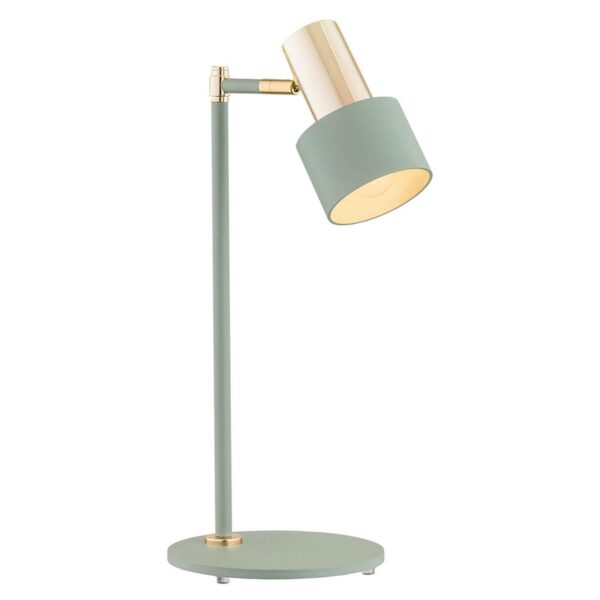Destin bordlampe, justerbar, grøn/messing