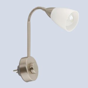 DIMMI dæmpbar lampe til stikkontakt mat nikkel