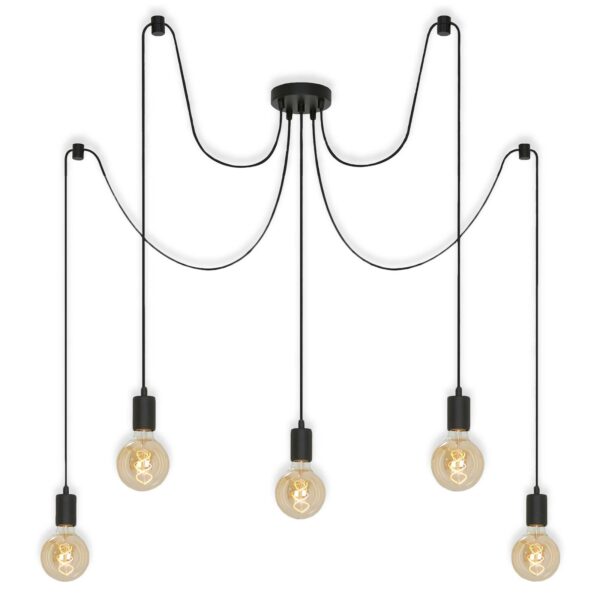 Hængelampe Black Steel 4104-055, 5 lyskilder