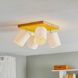 Corralee loftspot, hvidt, kvadrat, 4 lyskilder