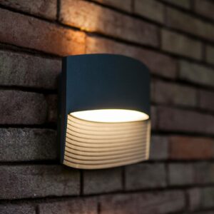 Lotus udendørs LED-væglampe, antracitfarvet