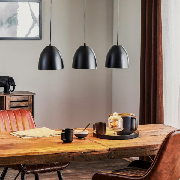 Lenox pendellampe, 3 lyskilder, sort/guld