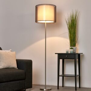 Nica - gulvlampe med stofskærm i brun