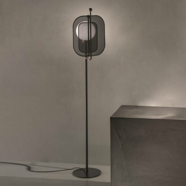 Papilio STL1 gulvlampe af Muranoglas, sort