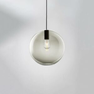 Loon Ball hængelampe, gråt glas, sort