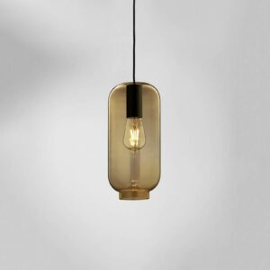 Loon Soft hængelampe, brunt glas, sort