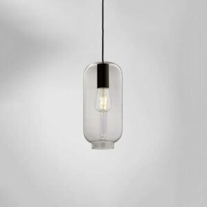 Loon Soft hængelampe, gråt glas, sort