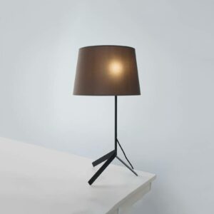 Bivio bordlampe med hørskærm, brun