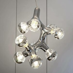 next DNA Quattro - pendellampe, 9 lyskilder, krom