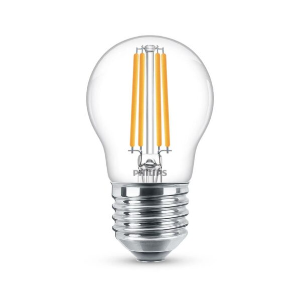 Philips Classic LED-pære E27 P45 6,5W 2.700K, klar